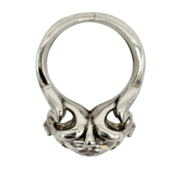 Estate Ring in Sterling Silver & 18K Gold • Sculptural Art Nouveau Design - Picture 6 of 6